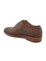 BLUBRD Men Textured Leather Formal Oxfords