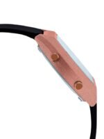 CASIO Unisex Rose Gold-Toned Dial & Black Straps Digital Watch D214 LW-204-1ADF