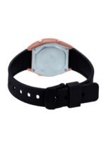 CASIO Unisex Rose Gold-Toned Dial & Black Straps Digital Watch D214 LW-204-1ADF
