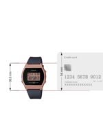CASIO Unisex Rose Gold-Toned Dial & Black Straps Digital Watch D214 LW-204-1ADF