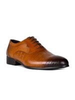 Cobblerz Men Textured Leather Formal Oxfords