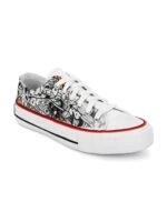 CROWCIA LONDON Men Printed Round Toe Lightweight Canvas Sneakers