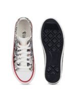 CROWCIA LONDON Men Printed Round Toe Lightweight Canvas Sneakers