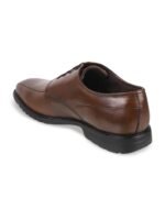 DAVINCHI Men Brown Solid Leather Formal Oxford Shoes