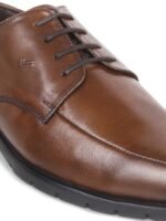 DAVINCHI Men Brown Solid Leather Formal Oxford Shoes