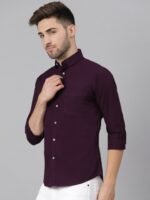 Dennis Lingo Men Purple Slim Fit Casual Shirt