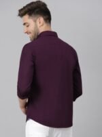 Dennis Lingo Men Purple Slim Fit Casual Shirt