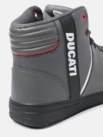 Ducati Men Brand Logo Printed Detail Round-Toe Mid-Top Sneakers