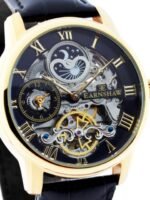 EARNSHAW Men Blue Skeleton Dial & Black Leather Straps Analogue Watch - ES-8006-05