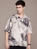 FCUK Pure Cotton Opaque Printed Casual Shirt