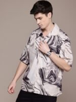 FCUK Pure Cotton Opaque Printed Casual Shirt