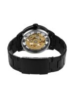 Fossil Men Black Skeleton Dial Stainless Steel Analogue Automatic Motion Watch ME3197I