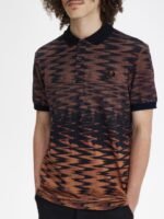 Fred Perry Abstract Printed Cotton Polo Collar T-shirt