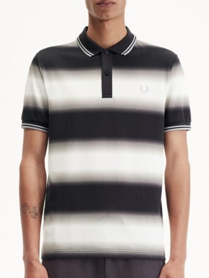 Fred Perry Colourblocked Polo Collar Cotton T-shirt