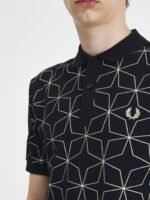 Fred Perry Geometric Printed Polo Collar Cotton T-shirt