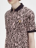 Fred Perry Men Floral Printed Polo Collar Tropical Pockets T-shirt