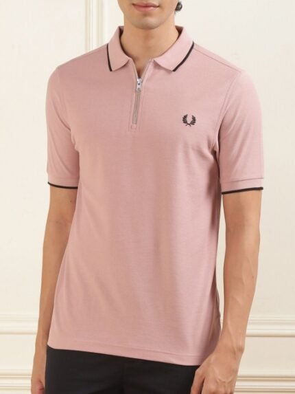 Fred Perry Men Polo Collar Applique T-shirt