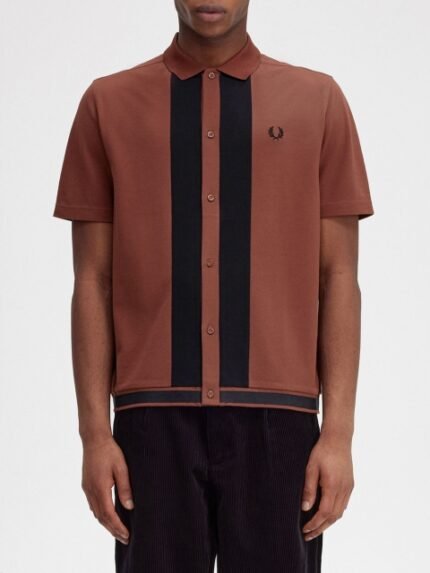 Fred Perry Men Striped Polo Collar Pockets T-shirt