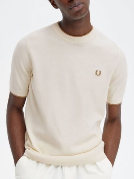 Fred Perry Men V-Neck Applique T-shirt