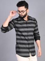 FUBAR Horizontal Striped Slim Fit Casual Shirt