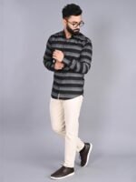 FUBAR Horizontal Striped Slim Fit Casual Shirt