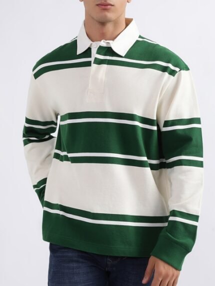 GANT Relaxed Fit Variegated Striped Polo T-Shirt