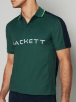 HACKETT LONDON Colourblocked Polo Collar Cotton Sport Classic Fit T-shirt