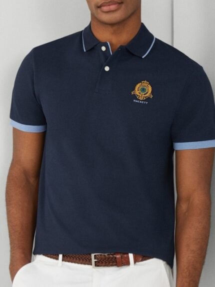 HACKETT LONDON Men Polo Collar Applique T-shirt