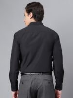 Hancock Men Black Slim Fit Formal Shirt