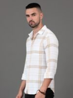 HERE&NOW Checked Spread Collar Cotton Slim Fit Casual Shirt
