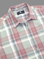 HERE&NOW Green & Rust Slim Fit Tartan Checks Casual Shirt