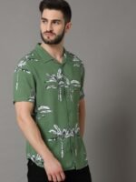 HERE&NOW Men Green Slim Fit Printed Casual Shirt