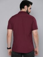 HERE&NOW Men Maroon Slim Fit Opaque Casual Shirt