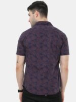 HERE&NOW Men Navy Blue Slim Fit Tropical Printed Casual Shirt