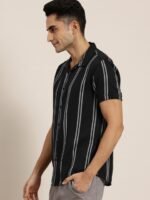 HERE&NOW Men Slim Fit Opaque Striped Casual Shirt