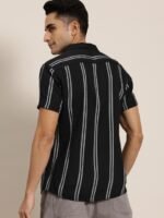 HERE&NOW Men Slim Fit Opaque Striped Casual Shirt