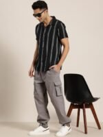 HERE&NOW Men Slim Fit Opaque Striped Casual Shirt