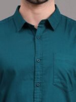 HERE&NOW Men Teal Blue Slim Fit Casual Shirt