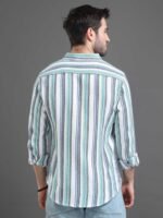 HERE&NOW Slim Fit Multi Striped Cotton Casual Shirt