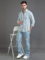 HERE&NOW Slim Fit Multi Striped Cotton Casual Shirt