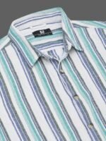 HERE&NOW Slim Fit Multi Striped Cotton Casual Shirt