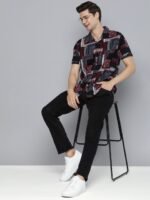 HERE&NOW Slim Fit Opaque Printed Casual Shirt