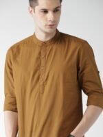 HIGHLANDER Men Brown Solid Slim Fit Solid Casual Shirt