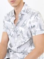 HIGHLANDER Men Grey Slim Fit Printed Casual Shirt