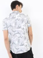 HIGHLANDER Men Grey Slim Fit Printed Casual Shirt