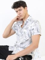 HIGHLANDER Men Grey Slim Fit Printed Casual Shirt
