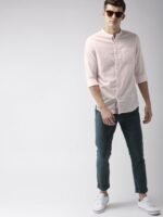 HIGHLANDER Men Pink Slim Fit Solid Casual Shirt