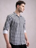 HIGHLANDER Men Slim Fit Gingham Checks Opaque Checked Casual Shirt