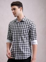 HIGHLANDER Men Slim Fit Gingham Checks Opaque Checked Casual Shirt