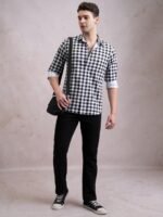 HIGHLANDER Men Slim Fit Gingham Checks Opaque Checked Casual Shirt